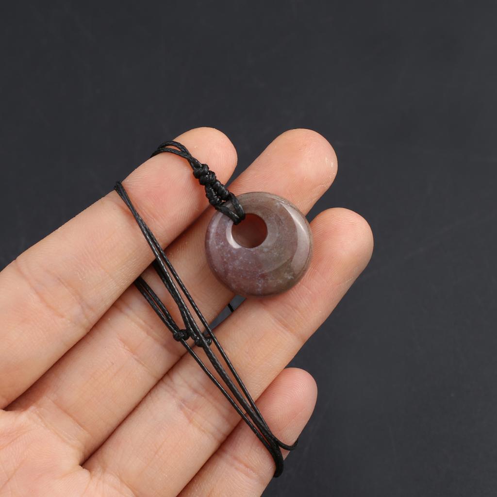 Новый стиль ожерелье натуральный камень белый нефрит/агат/лабрадорит ожерелье круглый кулон для женщин подарок на день рождения