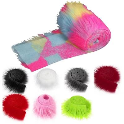 Прочная Лента из Искусственного Меха 1,5 м для DIY Однотонная Ткань для Шитья Одежды Пушистая Отделка Материал для Зимнего Костюма Домашний Декор