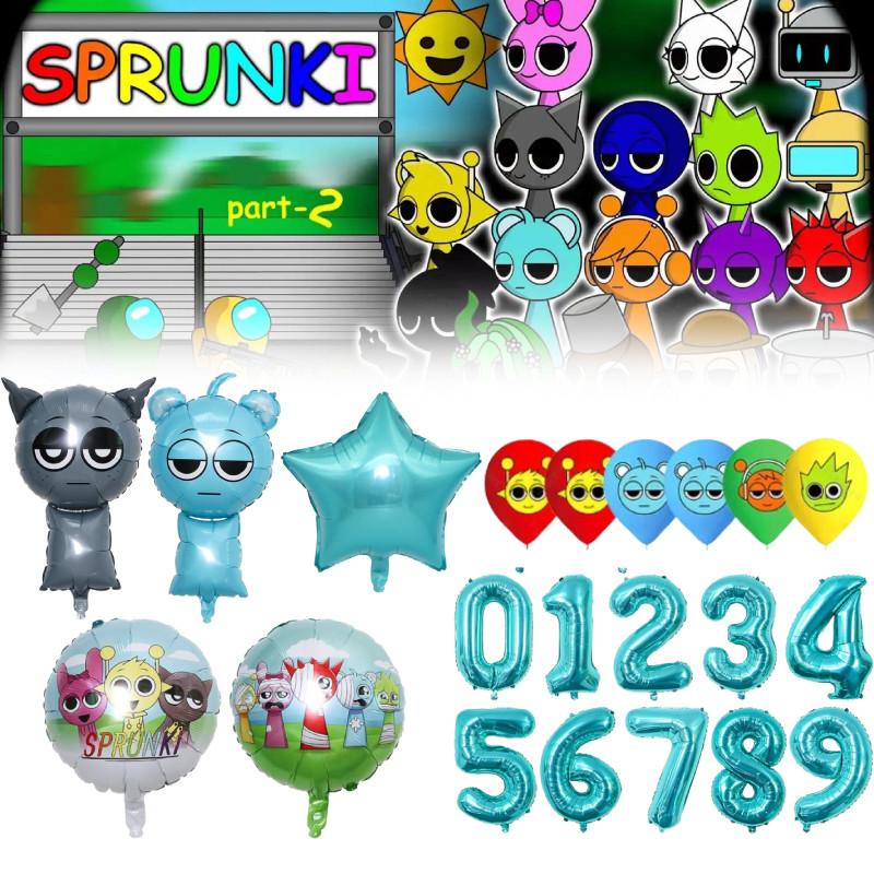 Шарики Sprunki для украшения дня рождения с мультяшными фигурками для детских мероприятий