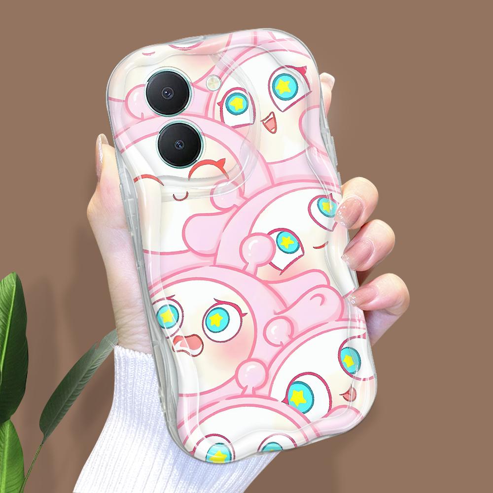 Милый мультяшный узор, кремовая текстура, мягкий силиконовый чехол с волнистыми краями, чехол для телефона для Vivo