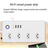 Умная розетка, 4 USB-порта, 4 розетки, ПК, Бразилия, голосовое управление, универсальная розетка Wi-Fi для дома