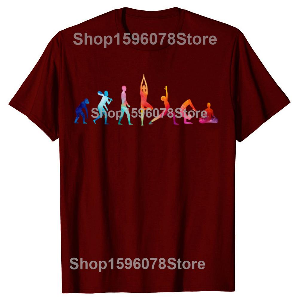 Забавные футболки с графикой эволюции йоги для мужчин и женщин, из чистого хлопка, юмористические, уличная одежда, футболка с коротким рукавом, унисекс, свободная одежда