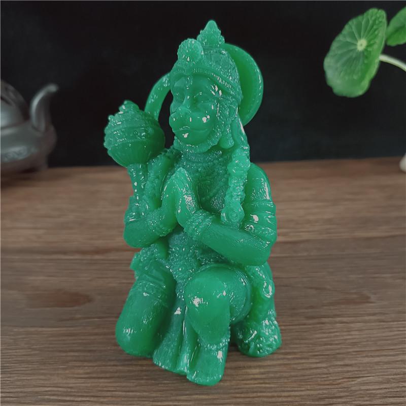 Jade Color Hanuman Statue Sculpture Big Resin Ornaments Hindu Monkey God Buddha Statues Figurine Home Decoration Lucky Gifts