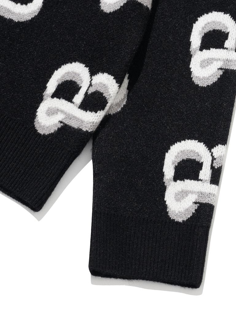 20TH HOLE Viscose Logo Lettering Knit Women [Black]