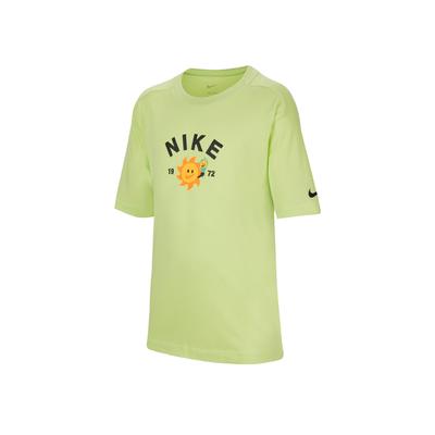 Футболка с коротким рукавом и круглым вырезом Dri-FIT Letter Print, детские топы, зеленая FJ7236-783