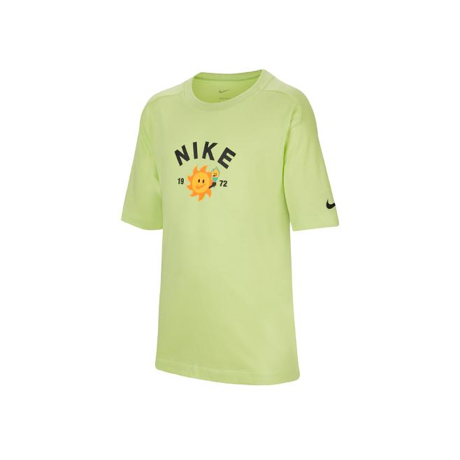 Nike Футболка с коротким рукавом и круглым вырезом Dri-FIT Letter Print, детские топы, зеленая FJ7236-783