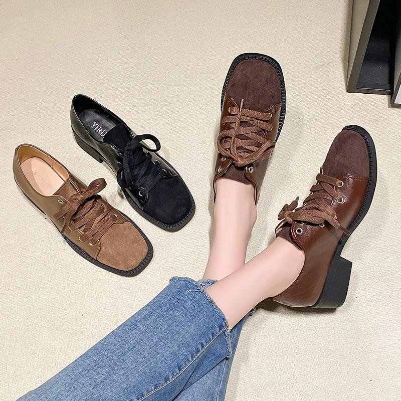 Женские туфли Мэри Джейн из замши с квадратным носком, на среднем каблуке, осенние повседневные туфли, женский тренд 2025, модные, лолита, брендовые, zapatillas de mujer