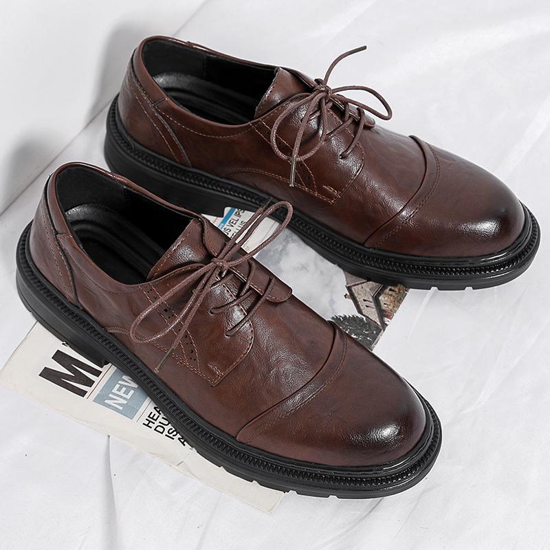 British Style Men's Brogue Shoes Simple Commuting Work Shoes Casual Fashionable Men's Business Shoes Wear-resistant Soles