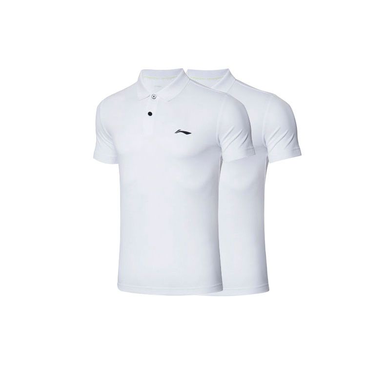 Li Ning Training Series Sports Breathable Short Sleeve Polo Shirt Men Polo Shirts White APLR005-2
