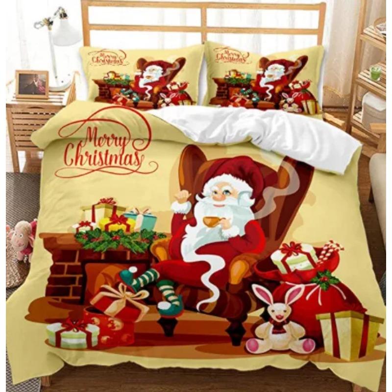 Рождественский комплект пододеяльников Snow Cookie Merry Christmas Festival, пододеяльник размера King Queen для детей, комплект постельного белья из полиэстера