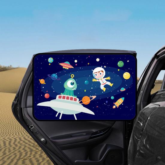 Прекрасный мультяшный принт автомобиля на заднее боковое окно, магнитная солнцезащитная шторка, солнцезащитный козырек