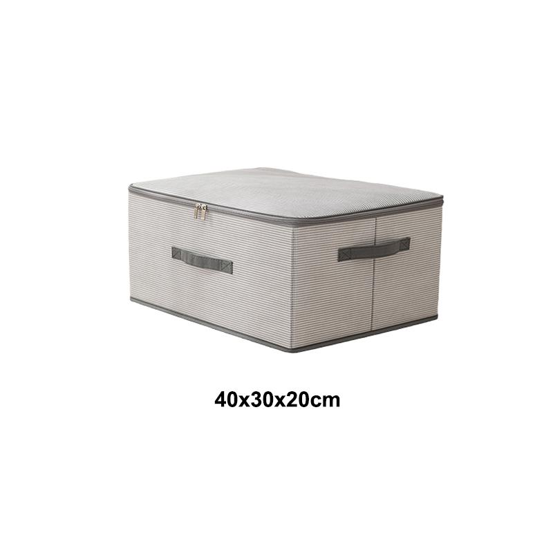 Складной нетканый ящик для хранения в полоску, складной, с ручкой для переноски, органайзер для одежды, молестойкий, влагостойкий, большой вместимости, экономящий место