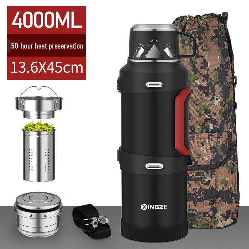 Large-Capacity Portable Thermos, 316 Stainless Steel, 3L & 5L Options, Ideal for Car Travel & Outdoor Use.