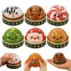Holiday Desktop Decorations Christmas Bun Squeeze Toy with Steamer, Soft Sensory Fidget Toy, Cute Ornaments Slow Rising TPR Glitter, Desk Decor