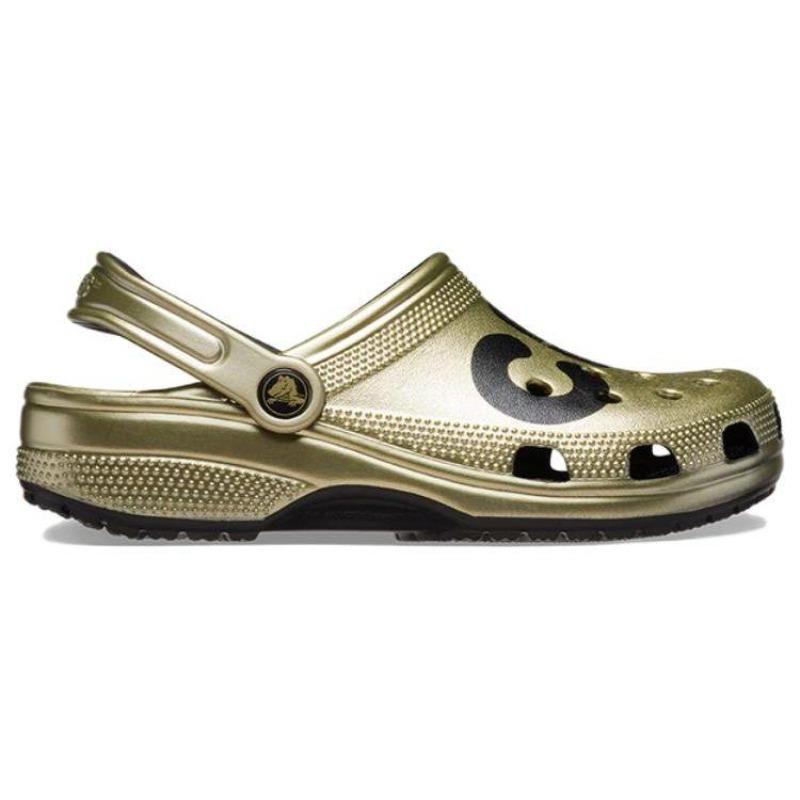 Crocs EVA Модные Универсальные Легкие Дышащие Сабо Унисекс Золотой 210803-797