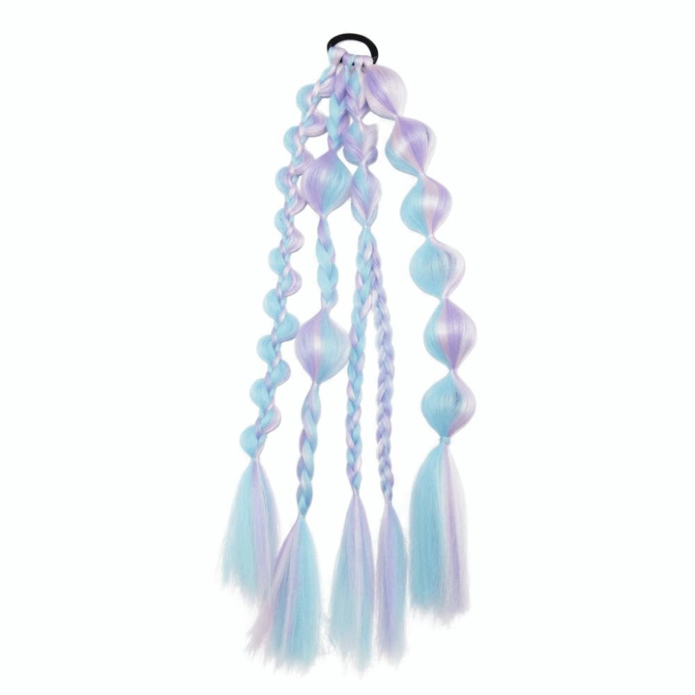 Multi-Color Lantern Bubble Twist Braid Long Gradient Hair Wrap Music Festival