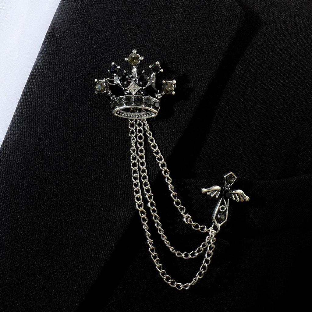 Baroque Rhinestone Pearl Corsage Necklace Brooch - Retro British Court Suit Accessory