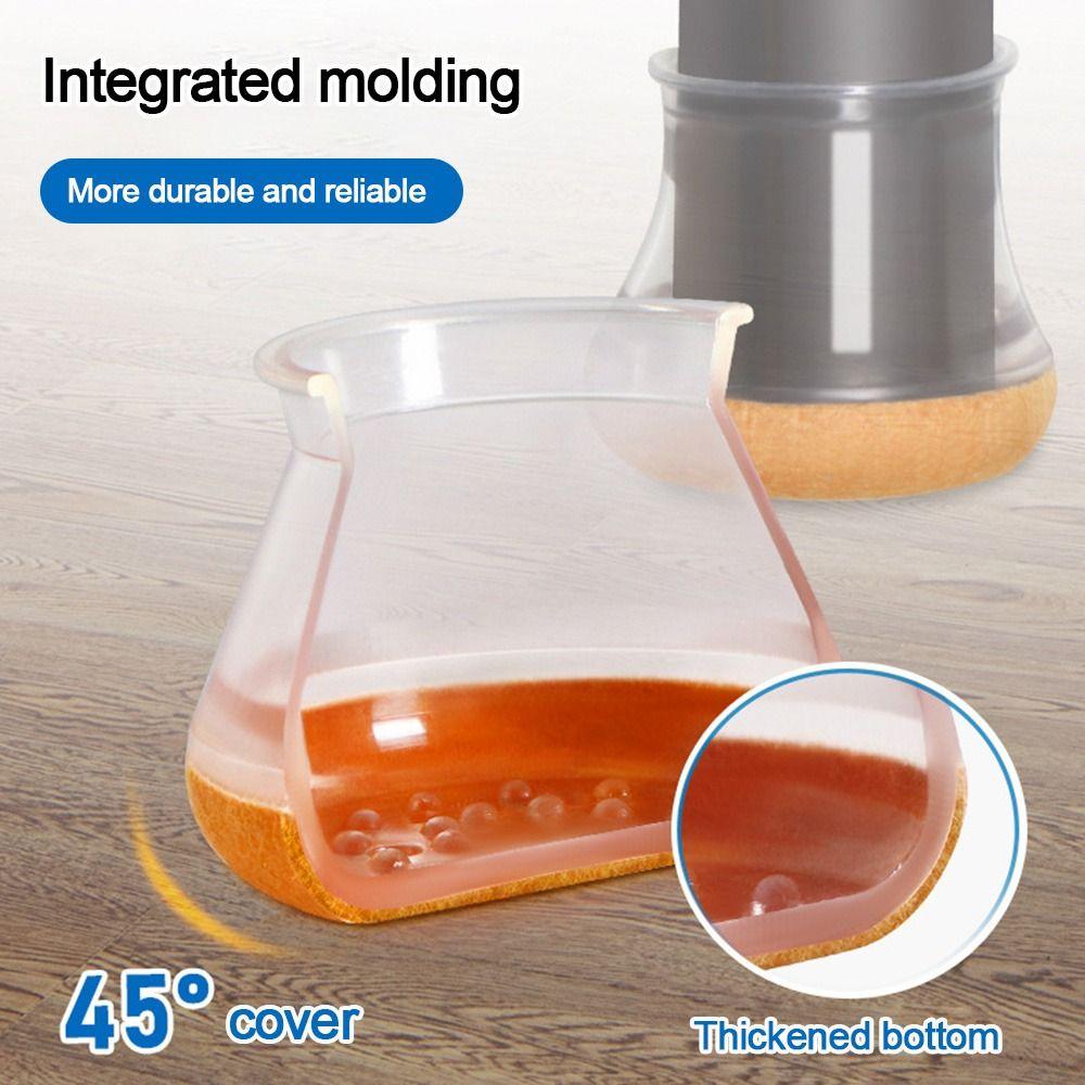 Новые силиконовые чехлы на ножки стульев, прозрачные нескользящие чехлы на ножки мебели, снижающие уровень шума, чехлы для ног диванов и столов, защитный силиконовый чехол для пола