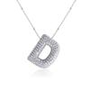 Silver Color Silver Zircon Necklace Rhinestones Women Choker Simple Letter Pendant Necklace  Gift