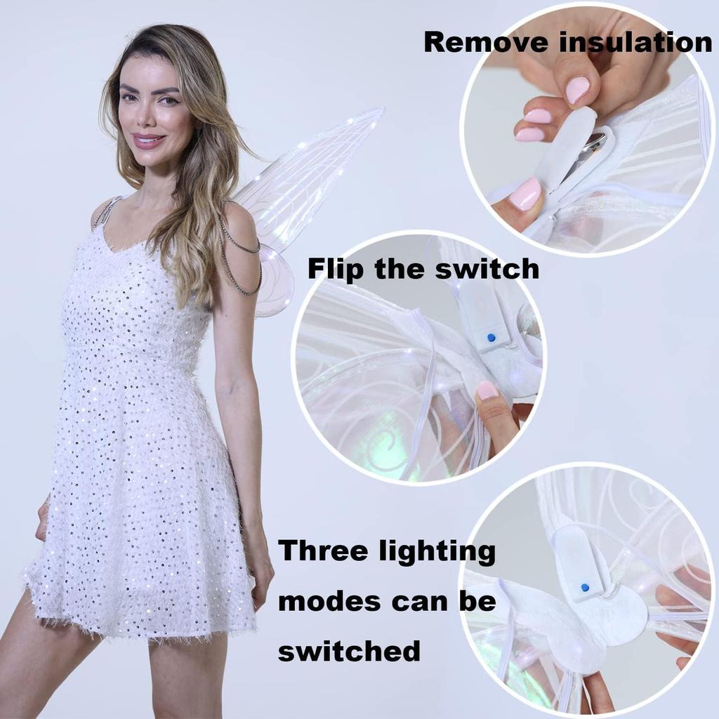 1pcs Fairy Wings, Butterfly Fairy Halloween Costumes Angel Wings, Halloween Costumes Sparkling Angel Wings Dress Up Party Favors