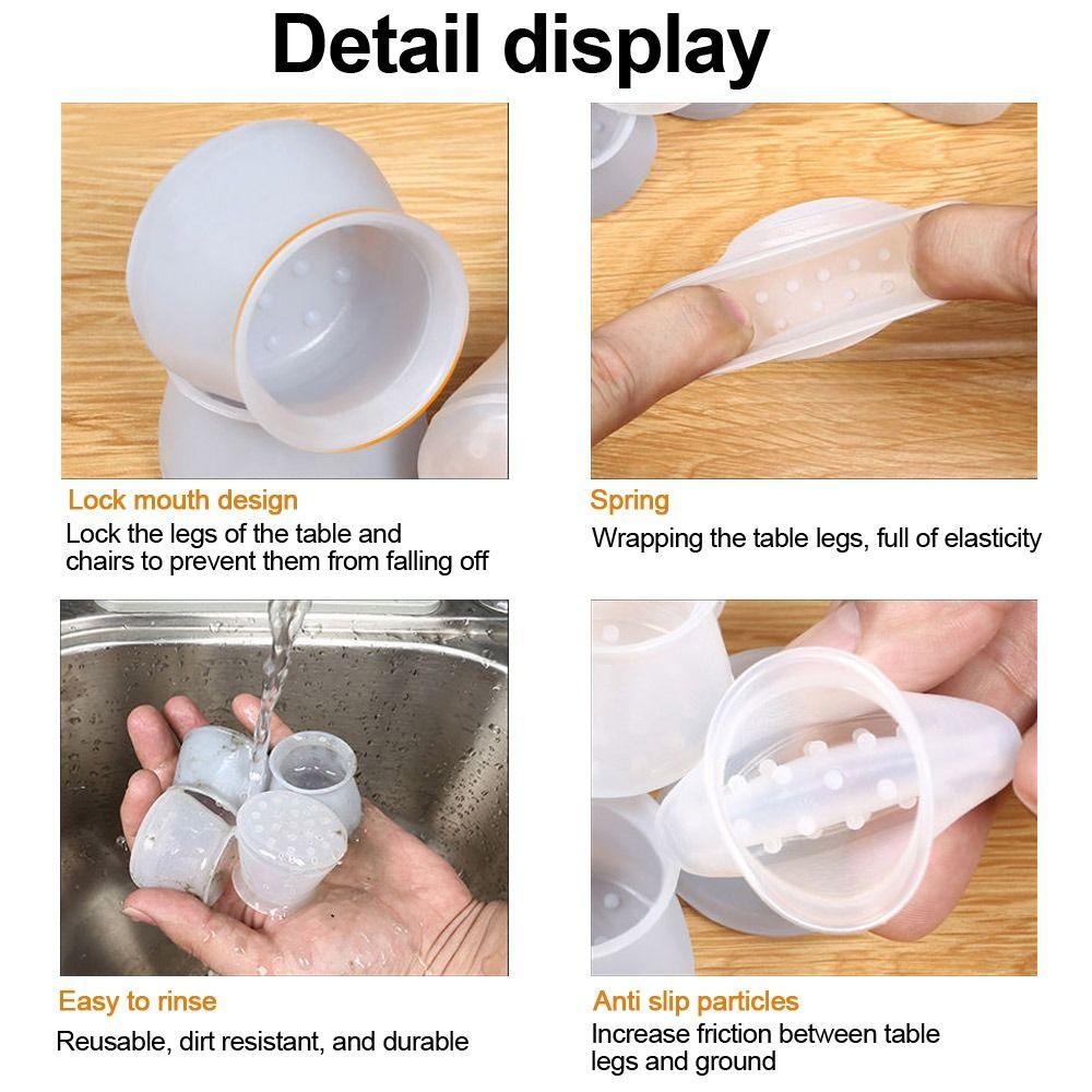 4 шт. Силиконовые коврики для ножек стола и стула Защитные накладки на ножки стола и стула Мебельные прокладки Нескользящие напольные защитные накладки Колпачки для ножек стула