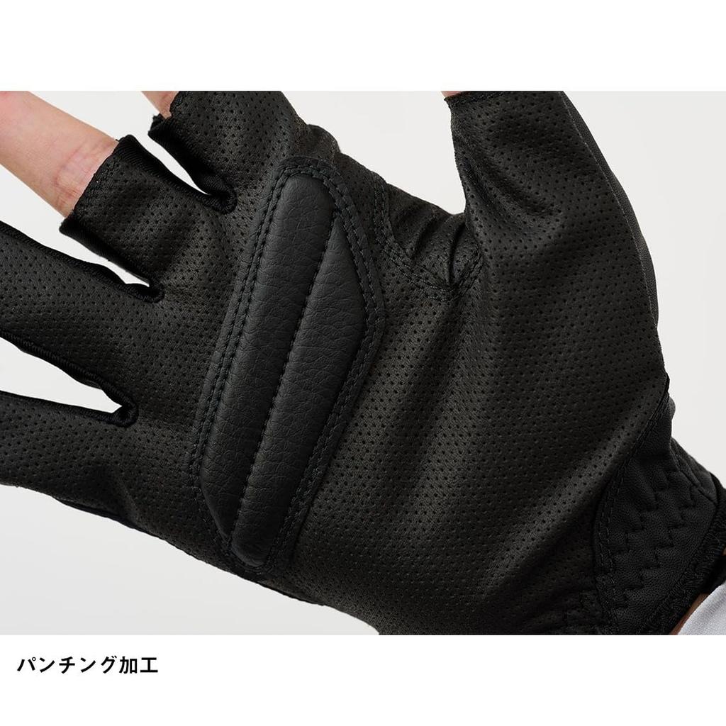 Daiwa Padded UV Protection Size Gloves, 3-Piece Cut, Black, L, 25DG-2025