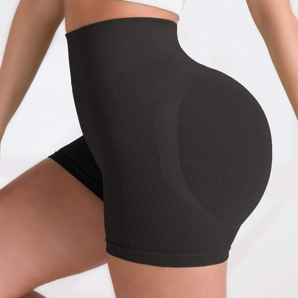 Женские спортивные шорты с высокой талией персикового цвета, обтягивающие шорты для йоги