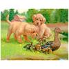 3D Diamond Embroidery Painting Cross Stitch Round Rhinestone Painting Two Puppies