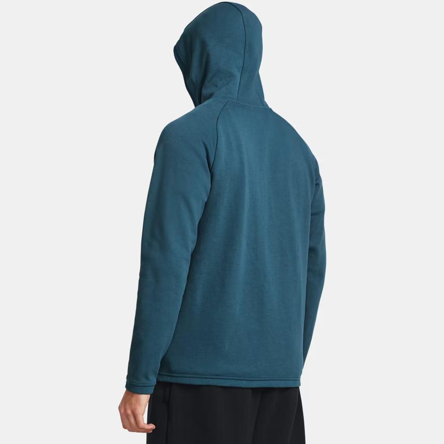 Under Armour Куртка мужская с капюшоном на молнии, двойной вязки, удобная, с длинным рукавом, куртка, минерально-синий, 1379659-414
