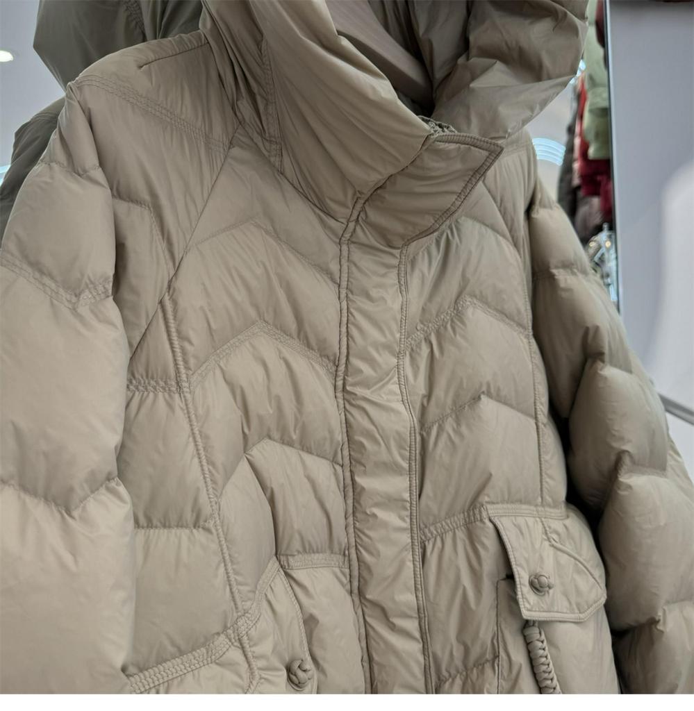 Women's Mid-Length Down Jacket - Plus Size, Hooded, Slimming, Winter 2026 Arrival, Loose Fit, White Duck Down.