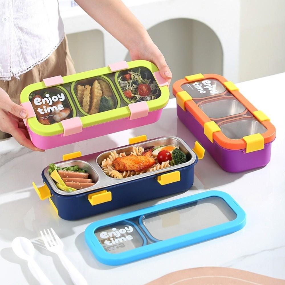 Eco Friendly Stainless Steel Lunch Box Removable Divided Lunch Box Travel Food Tray Picnic