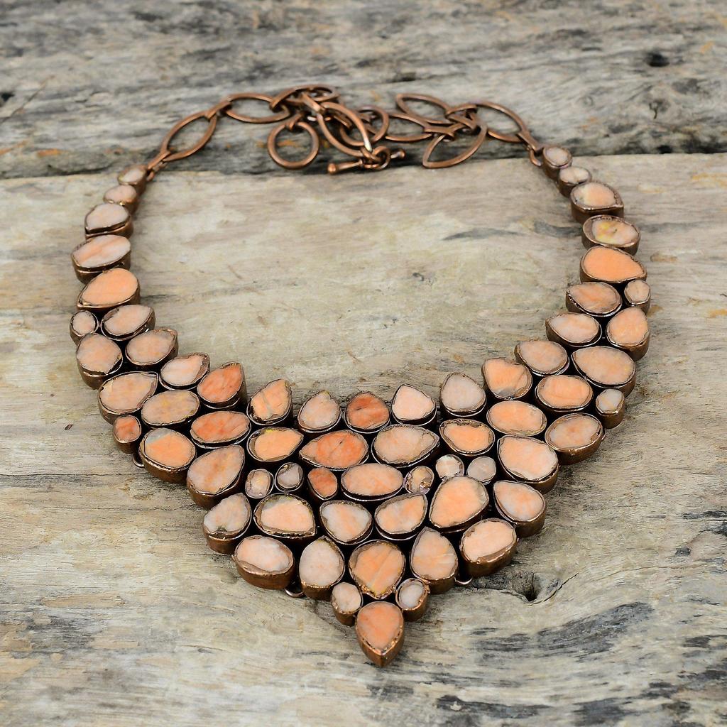 Колючая устрица, бирюзовый лось, грубое ожерелье, медное ожерелье, полученное электроформованием, регулируемое ожерелье-цепочка, ожерелье ручной работы с драгоценными камнями, подарки для мамы