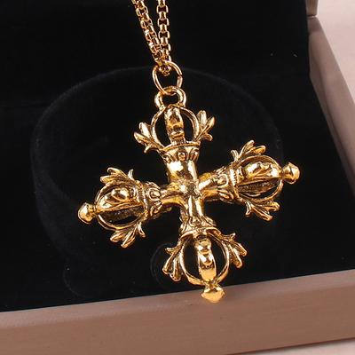 Винтажный тибетский крест ваджра алмазный пестик кулон ожерелье мужские женские украшения