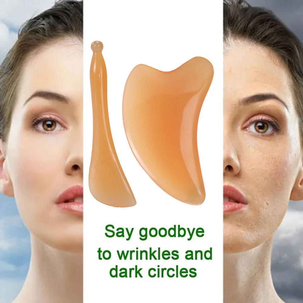 Массажная доска из смолы для соскабливания кожи лица и глаз, спа-массажная пластина, способствующая циркуляции крови в области шеи и тела. Fo R4E6