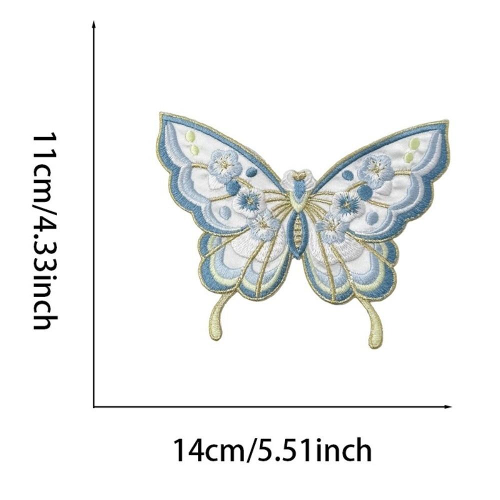 Fabric Iron On Patches DIY Bag Butterfly Fabric Applique Embroidery Butterfly Patch Clothing