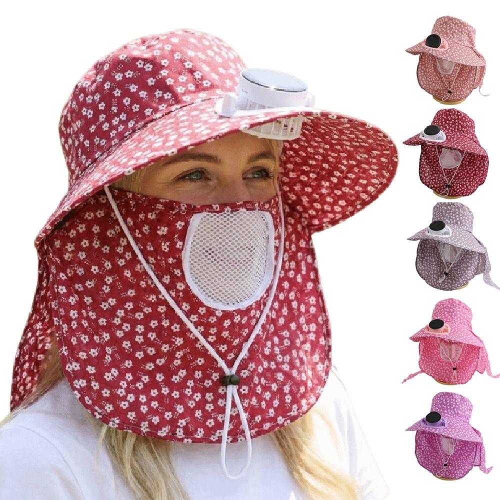 Breathable Solar Fan Hat Elastic Summer Fan Visor Cap Gift Cooling Sunshade Hat Hot Weather