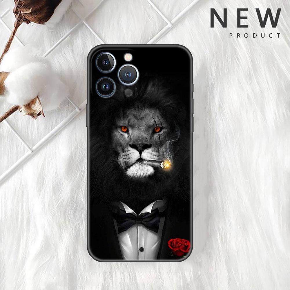 Чехол 'Волк Животное Крутой Тигр' для Apple iPhone 11 13 14 12 Pro Max 7 8 XR X 6 5 5S SE 2022 13ProMax Черный Силиконовый Чехол для Телефона