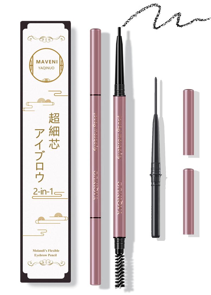 Maveni Ультратонкий карандаш для бровей с карандашом для бровей того же цвета Персидский стойкий к поту и кожному салу кисточка, долговечный (Включает в себя пополнение) Вода, Пот,