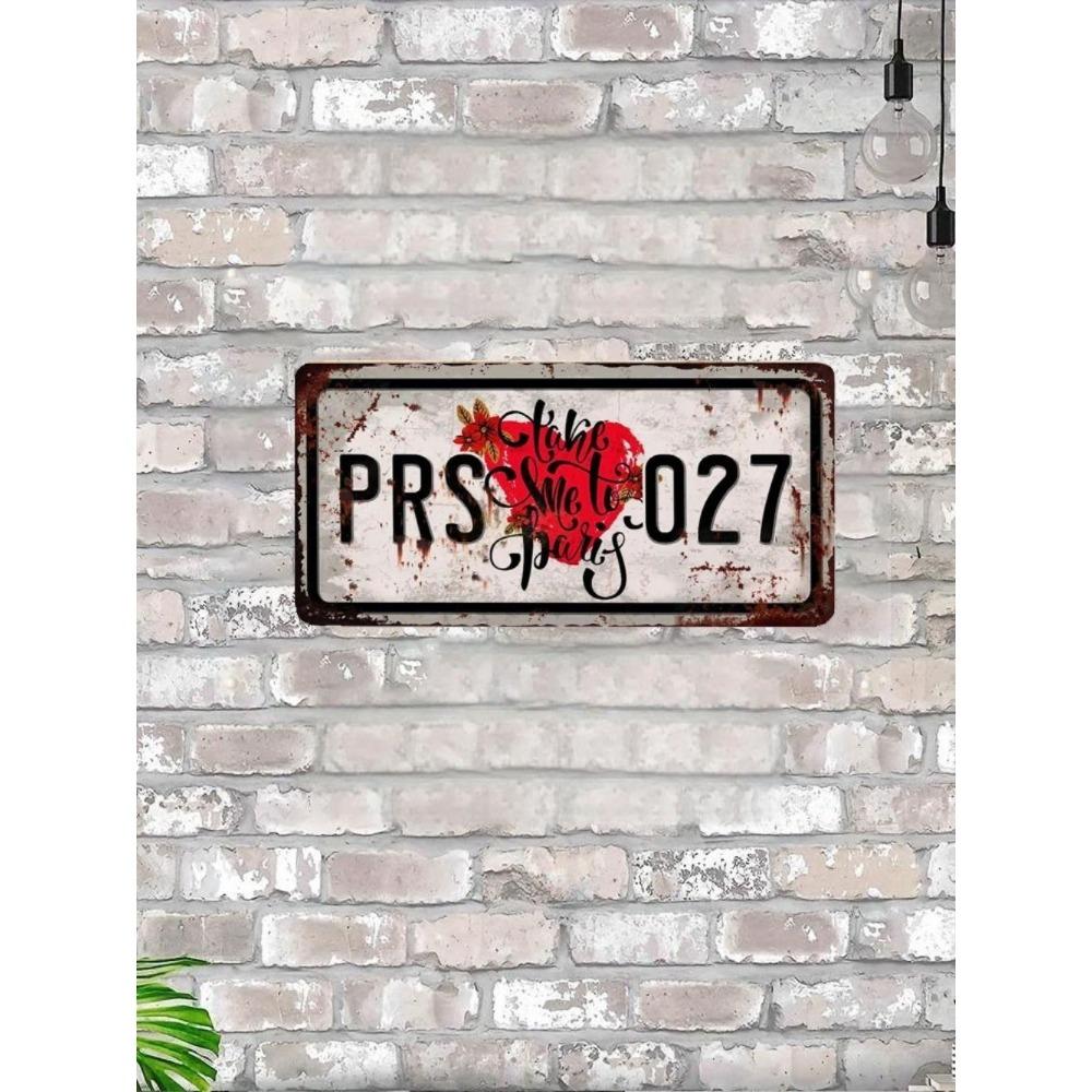 U.S. License Plate, U.S. Car License Plate, Metal, 15x30 Cm.