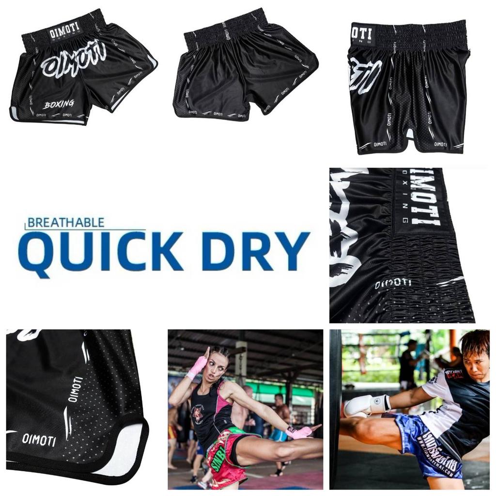 Classic Black Muay Thai Kickboxing Boxing MMA UFC Casual Shorts Gym Sport Unisex Men Women Workout Quick Dry Print Elastic High Waist Training