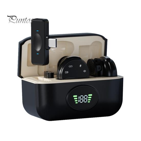 Беспроводной петличный микрофон с шумоподавлением, сверхчистый звук, 360-градусная запись, петличные микрофоны