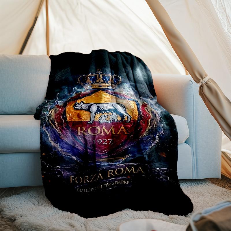 Rome logo printed blanket—lightweight,soft,warm;versatile blanket all seasons—perfect as &air-conditioning throw,nap blanket