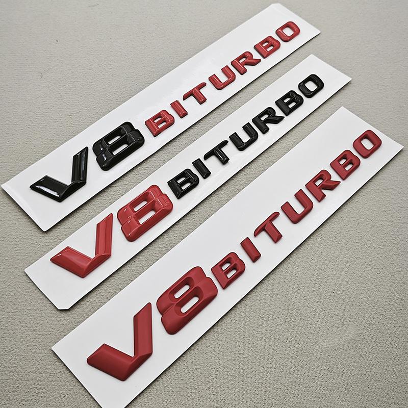 1 шт. 3D ABS Хромированный Логотип V8 BITURBO Шильдик Наклейка на Крыло Автомобиля Боковой Значок Для C63S C63 E63 G63 G500 Наклейки Аксессуары