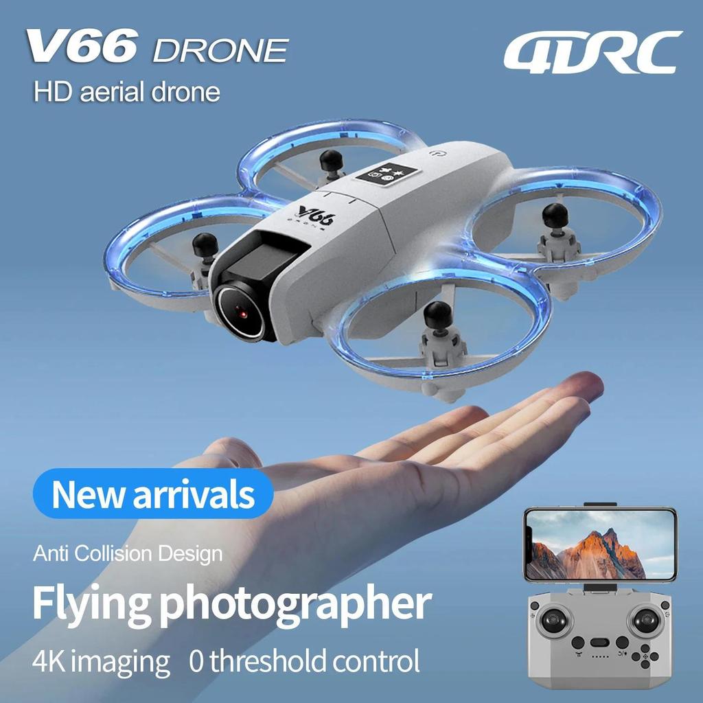 Новый V66 Mini RC Aerial Drone 8K Professional Wide-Observation Camera Складной вертолет для обхода препятствий Квадрокоптер с фиксированной высотой полета Детская игрушка