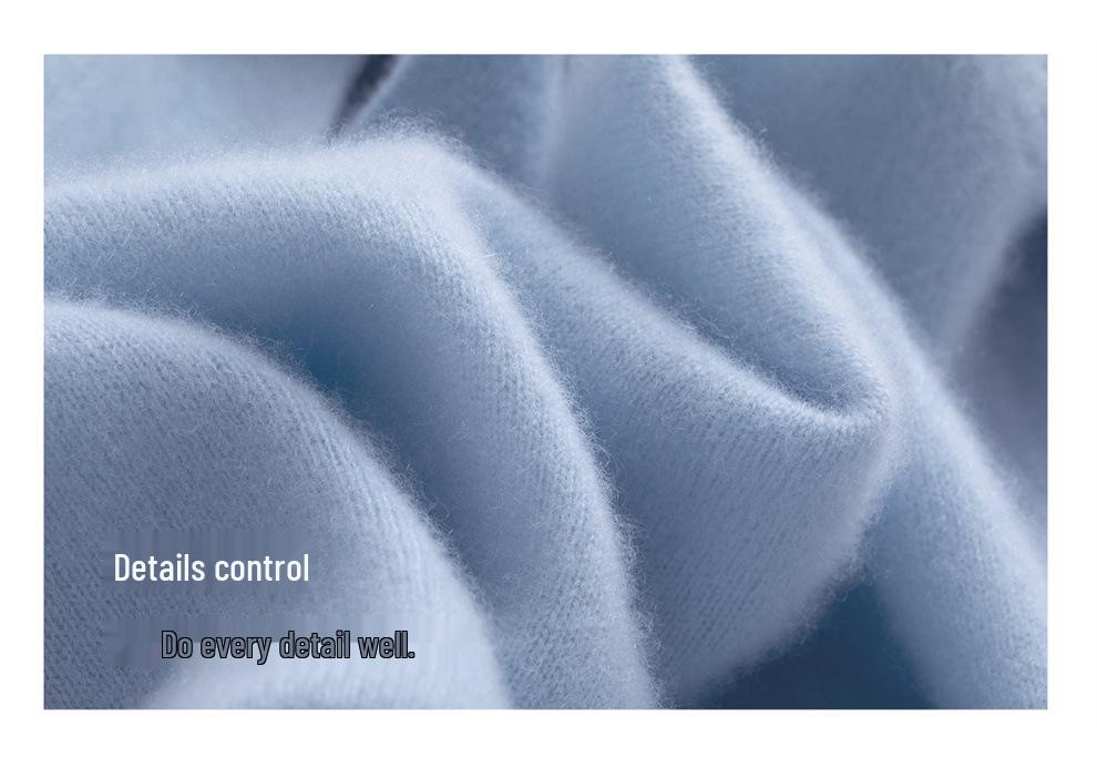 Women's Polo Collar 100% Cashmere Sweater - Autumn/Winter 26, Loose Fit, Slimming Base Layer, Korean Style, Warm and Cozy