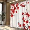 1 шт. Занавеска для душа «Красная вишня» - Полиэстеровая ткань, Домашний декор для ванной, Занавески для ванной, Цифровой рисунок, Яркие цветы,