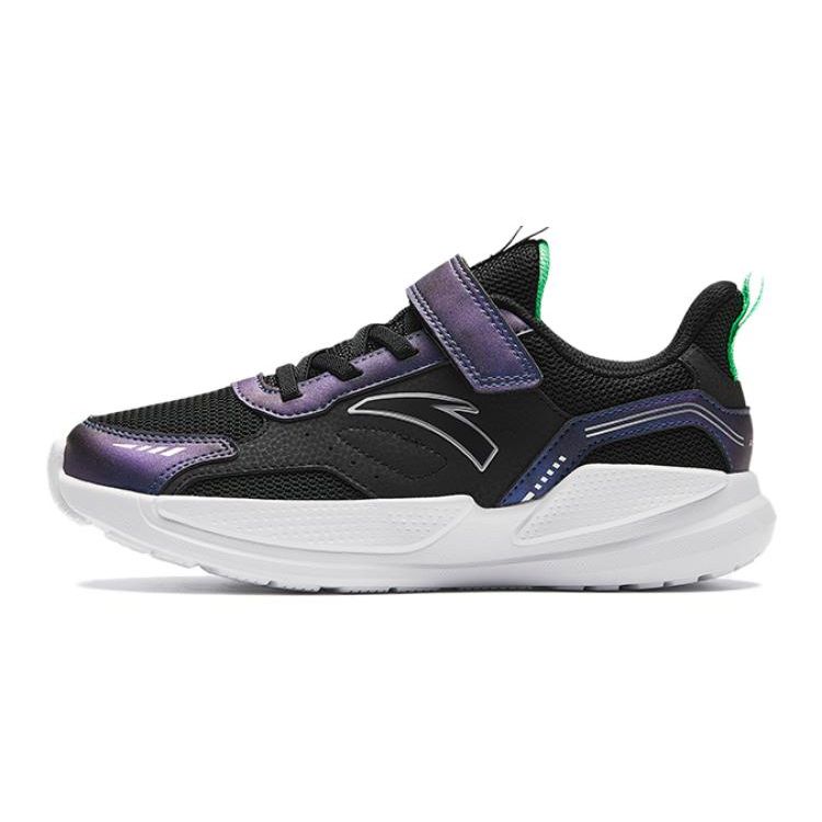 Anta Kids Comfortable Shock Absorbing Durable Low Top Running Shoes Kids Running Shoes Black Purple 312345508-2