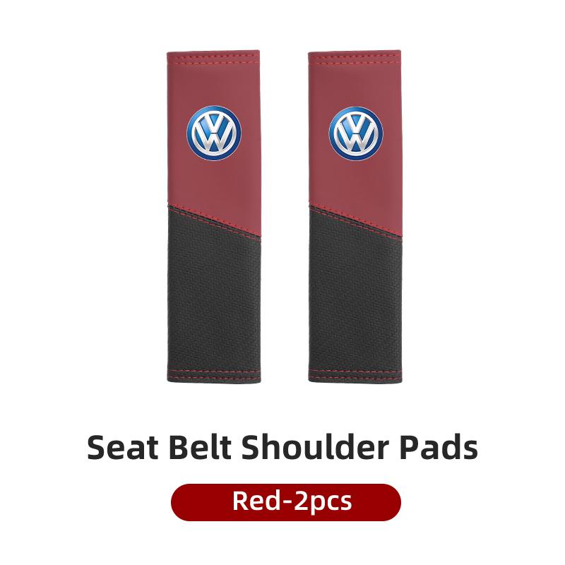 CUP1 Car Seat Belt Cover Safety Belt Two-colour Splicing Shoulder Protection Pads For VW Tiguan CC Jetta Polo Passat T-ROC Touareg