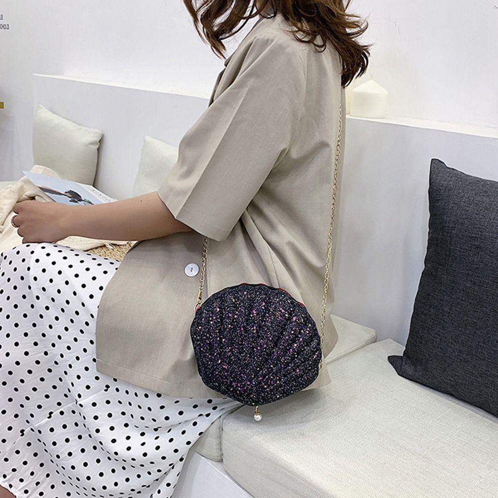 Сумка для телефона на молнии с блестками, маленькая сумка через плечо, сумки через плечо, сумка-ракушка