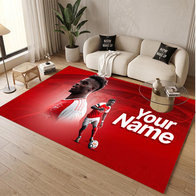 Personalized Crystal Velvet Carpet Bukayo Saka Pattern Non Slip Floor Rug